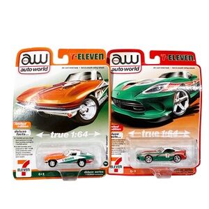 2023 AW Auto World 7 Eleven 7/11 1967 Chevy Corvette & 2012 Dodge Viper Regular